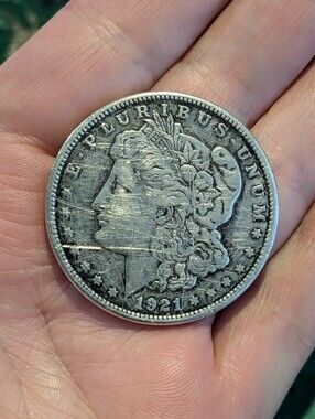 1921 Morgan Silver Dollar - Denver Mint - 26.5 Grams - 90% Silver - Ungraded